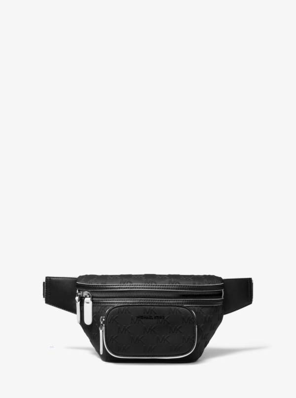 Panske Taška Na Opasok Michael Kors Hudson Logo Embossed Scuba Sling Pack Čierne - Tasky Michael Kors Lacne | LJAFU-5014